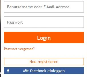 Login des NoCake de Wunschzettels