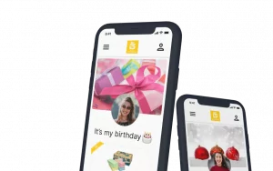 Smartphone showing the giftshappiness wunschliste