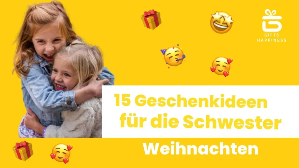 Geschenkidee Schwester Weihnachten Cover. 2 Schwestern umarmen sich,