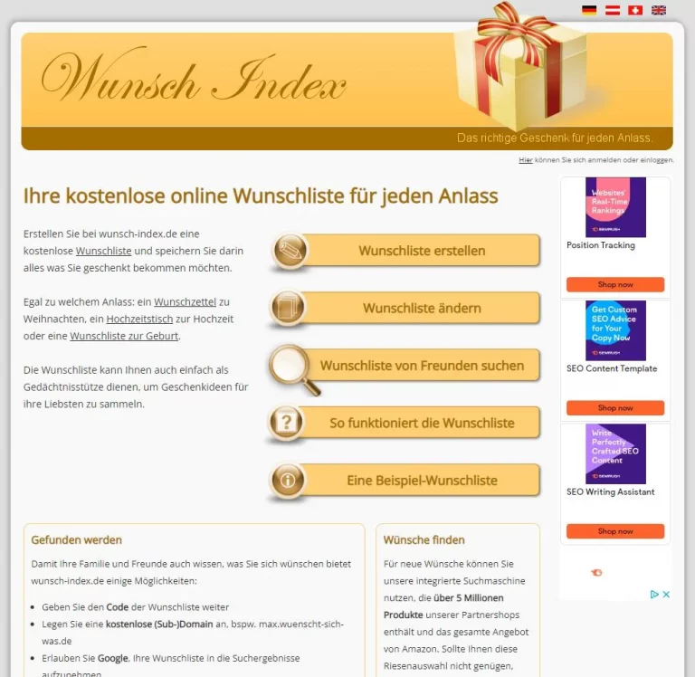 Wunsch Index HomePage